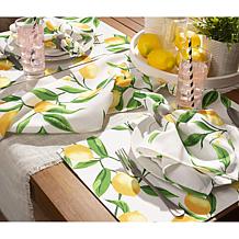 Design Imports Lemon Bliss Print Outdoor Placemat Set of 6