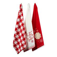 Design Imports Let It Snow Kitchen Towels Assorted Set of 3