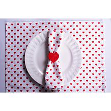 Design Imports Lil Hearts Ribbed Placemats Set of 6