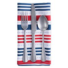 Design Imports Patriotic Stripe Outdoor Napkin Set of 6