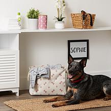 Design Imports Polyester Rectangle Pet Bin Paws & Bones Medium
