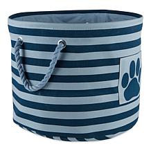 Design Imports Polyester Round Stripe Paw Patch Pet Bin Small