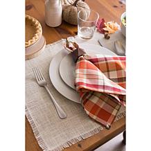 Design Imports Pumpkin Spice Plaid Napkins Set of 6