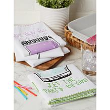 Design Imports Sassy Cocktails Printed Kitchen Towel Set of 4