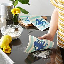 Design Imports Set of 3 Octopus Swedish Dishcloths