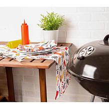 Design Imports Set of 6 BBQ Fun Print Outdoor Napkins