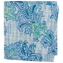 Design Imports Set of 6 Blue Watercolor Paisley Outdoor Napkins