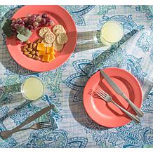 Design Imports Set of 6 Blue Watercolor Paisley Outdoor Napkins