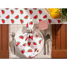 Design Imports Set of 6 Watermelon Print Outdoor Napkins