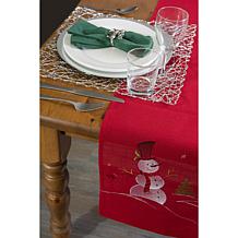 Design Imports Snowman Embroidered Table Runner 14-inch x 70-inch