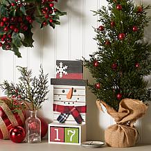 Design Imports Square Snowman Tabletop Block Calendar
