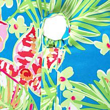 Design Imports Summer Floral Outdoor Tablecloth w/Zipper - 60" x 84"