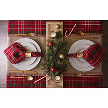 Design Imports Tartan Holiday Plaid Tablecloth - 70" Round