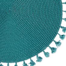 Design Imports Tassel Fringe PP Woven Round Placemat - Set of 6