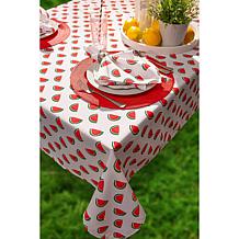 Design Imports Watermelon Outdoor Tablecloth w/Zipper - 60" x 120"