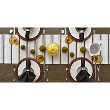 Design Imports Zig Dobby Stripe Table Runner - 14" x 72"