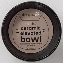 DexyPaws Elevated Ceramic Cat Bowl - Black, 7oz