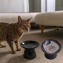 DexyPaws Flat Top Ceramic Cat Bowl - Black