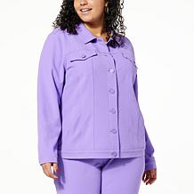 DG2 by Diane Gilman 4-Way All Day Stretch Knit Twill Jacket