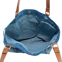 DG2 by Diane Gilman Animal-Printed Denim Tote