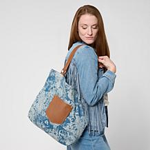 DG2 by Diane Gilman Animal-Printed Denim Tote