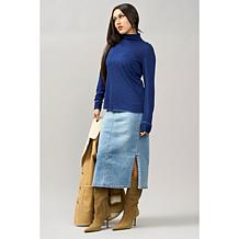 DG2 by
Diane Gilman Brushed Sweater Knit Blanket Stitch Turtleneck Top