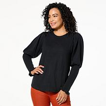 DG2 by Diane Gilman Brushed Sweater Knit Juliet-Sleeve Top