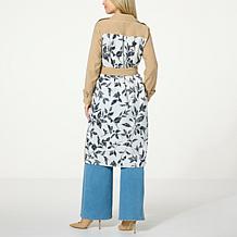 DG2 by Diane Gilman Butter Twill Printed Back Trench Coat