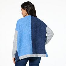 DG2 by Diane Gilman Colorblock Pullover Poncho Sweater