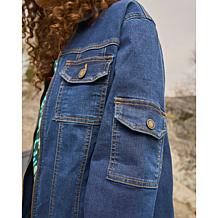 DG2 by Diane Gilman Coolmax® Stretch Denim Jacket with Sleeve Pocket