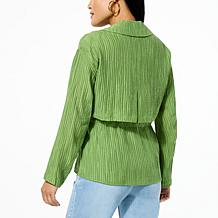 DG2 by Diane Gilman Crinkled Crepe Drawstring Waist Blazer