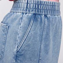 DG2 by Diane Gilman Denim Pull-On Knit Flex Skirt