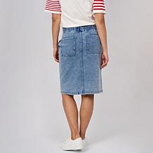 DG2 by Diane Gilman Denim Pull-On Sport Luxe Skirt