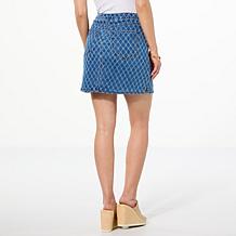 DG2 by Diane Gilman Diamond Laser Denim Skort