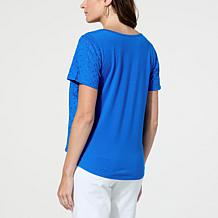 DG2 by Diane Gilman Double Layer Eyelet Combo Top