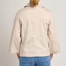 DG2 by Diane Gilman Dream Drape Denim Double-Breasted Jacket