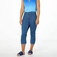 "As Is" DG2 by Diane Gilman New Classic Stretch Denim Studded Bermuda Short - 23655934 | HSN