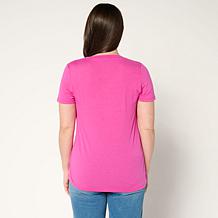 DG2 by Diane Gilman Embellished Crystal Front V-Neck Top
