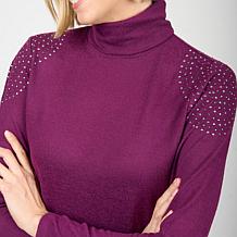 DG2 by Diane Gilman Embellished Long-Sleeve Turtleneck Top