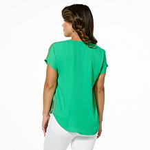 DG2 by Diane Gilman Embroidered Border Dolman Top