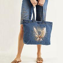 DG2 by Diane Gilman Embroidered Denim Tote Bag