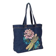 DG2 by Diane Gilman Embroidered Denim Tote Bag
