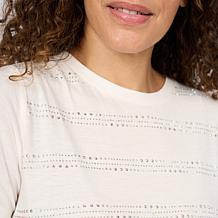 DG2 by Diane Gilman Everyday Jersey Crewneck Embellished Tee