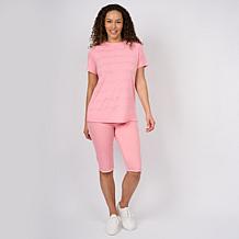 DG2 by Diane Gilman Everyday Jersey Crewneck Embellished Tee