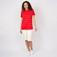 DG2 by Diane Gilman Everyday Jersey Crewneck Embellished Tee