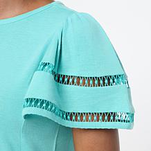 DG2 by Diane Gilman Everyday Jersey Flutter Sleeve Top