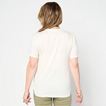 DG2 by Diane Gilman Everyday Jersey Knit Scarf Print Top