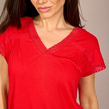 DG2 by Diane Gilman Everyday Jersey Lace Trimmed Knit Top