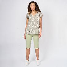 DG2 by Diane Gilman Flutter Sleeve Asymmetric Easy Top