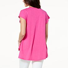 DG2 by Diane Gilman Hi-Low Hem Split Side Top